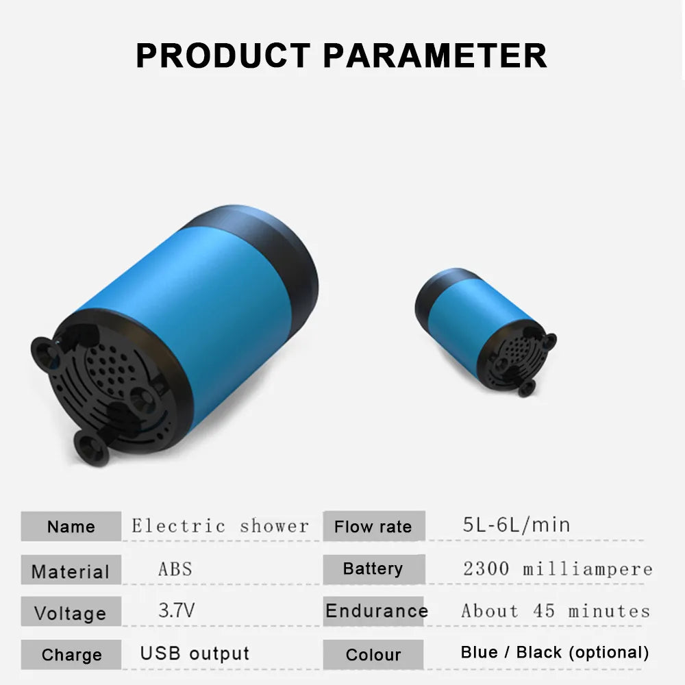 Portable Handheld Electric Camping Shower - Battery Powered, Rechargeable Compact Showerhead for Outdoor Adventures