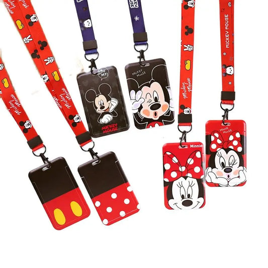 Disney Mickey ID Card Holder Lanyard – Girls Door Card Case, Hanging Rope Badge Holder, Neck Strap for Business Cards, Small Gift