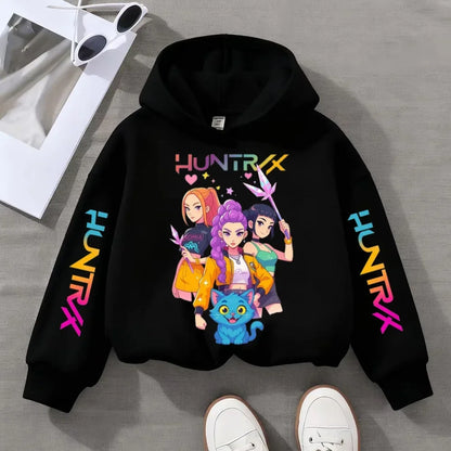 2025 Fall/Winter KPop Demon Hunters Hoodie – Cute Fashion Sweatshirt for Girls, Children's Clothing