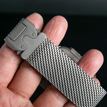 100% Titanium Milanese Loop Band for Apple Watch Ultra 2/1, Series 10–6, SE – iWatch Strap for 45mm 46mm 49mm Models