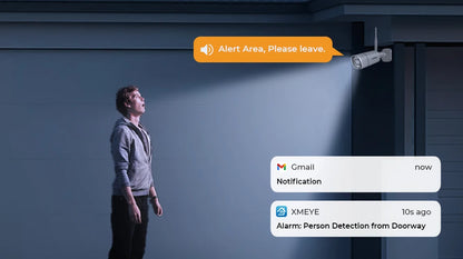 H.View 8CH 5MP Wireless WiFi Security Camera System — CCTV NVR Kit with Indoor/Outdoor Cameras & Two-Way Audio XMEye