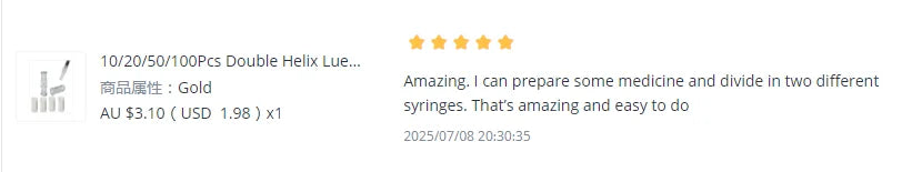 Double Helix Luer Syringe Connector – Sterile Transparent PP Pneumatic Parts, Leak-Proof Drug Guide Device (10/20/50/100pcs)