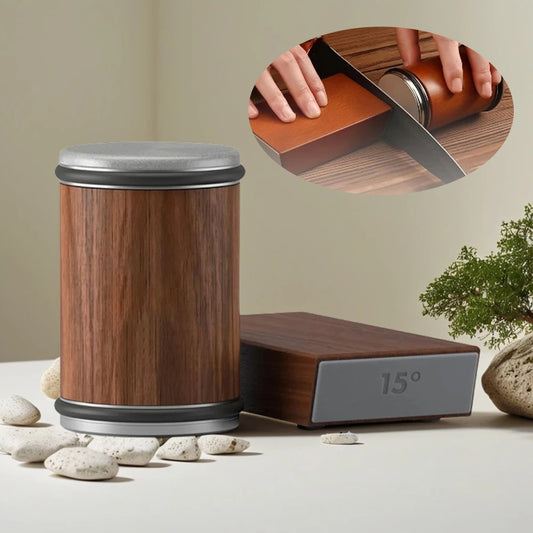 New Rolling Double-Sided Diamond Knife Sharpener – 15° & 20° Magnetic Angle Roller for Kitchen Sharpening