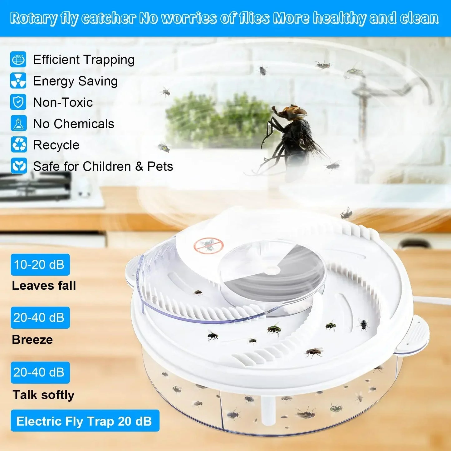 USB Electric Fly Trap — Automatic Insect Catcher & Pest Control Device for Flies