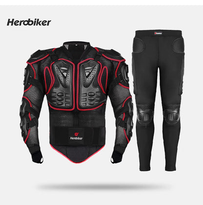 5XL Men's Motorcycle Jacket – Full Body Armor Protection for Motocross, Enduro Racing, Moto Gear & Protective Clothing