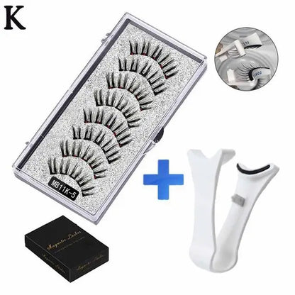 3D Natural Magnetic Eyelashes – 5 Magnetic Lashes with Handmade Gift Box, Reusable Extensions