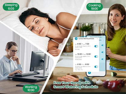 Zigbee/WiFi Automatic Water Timer – Dual Hose Garden Irrigation System, Sprinkler Programmer, Alexa Support