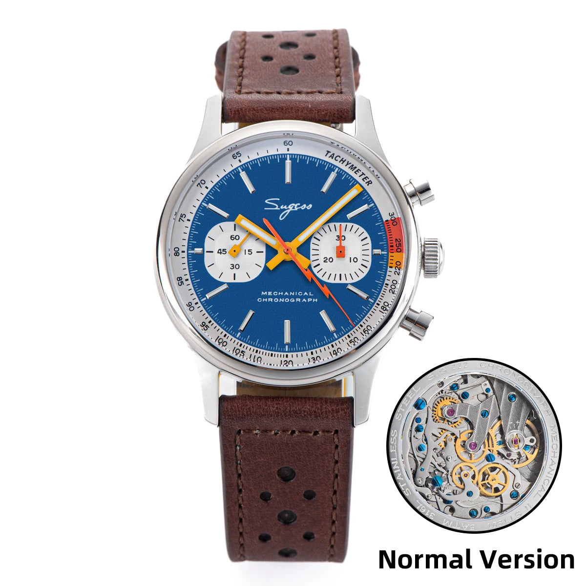 Sugess Men's Chronograph Mechanical Watch – Seagull ST19 Swan Neck Mov ...