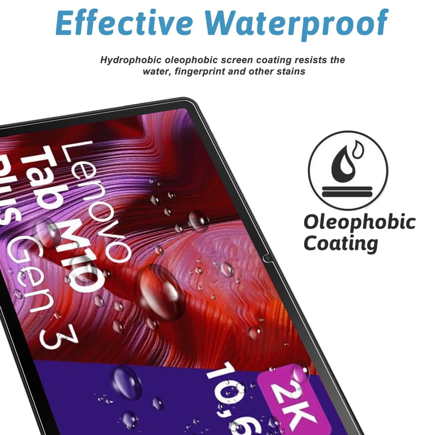 Lenovo Tab M10 Plus 3rd Gen 10.61″ Screen Protector — 9H HD Clear Anti-Scratch Tempered Glass Film for TB128FU/TB125FU