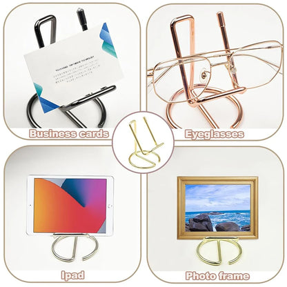 Desktop Metal Phone & Business Card Holder – Office Stand Organizer for Name Cards