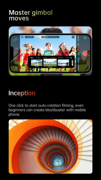 AOCHUAN 3-Axis Handheld Gimbal Stabilizer – SmartXE for iPhone & Android with AI Face Tracking for TikTok & Vlog