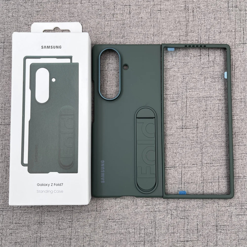 Luxury Standable Matte Silicone Phone Case for Samsung Galaxy Z Fold 6-7 – Skin Feel Full-Back Protective Cover