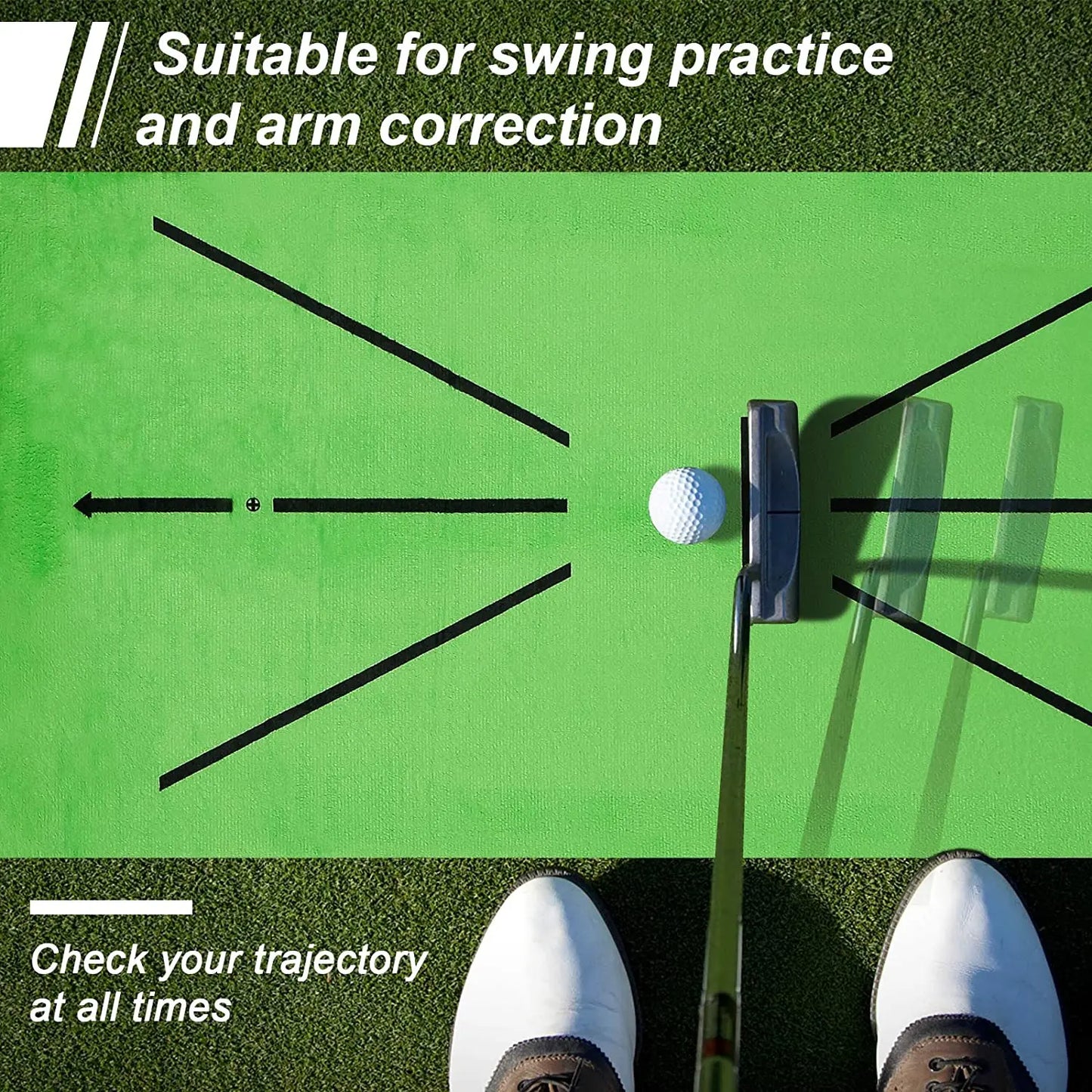 Golf Training Swing Mat – Practice Marking Pad for Ball Tracking, Direction & Batting Detection