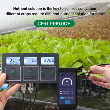 Tuya WiFi 8 in 1 Water Quality Tester – S.G, PH, EC, ORP, TDS, CF, Salt, Temp Analyzer for DIY Water Monitoring