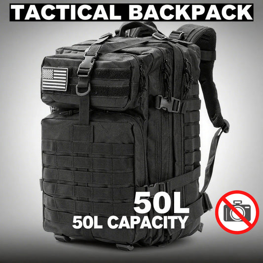 25L/50L Waterproof Oxford Tactical Sports Backpack – Breathable Outdoor Bag for Hiking, Fishing, Hunting & Camping