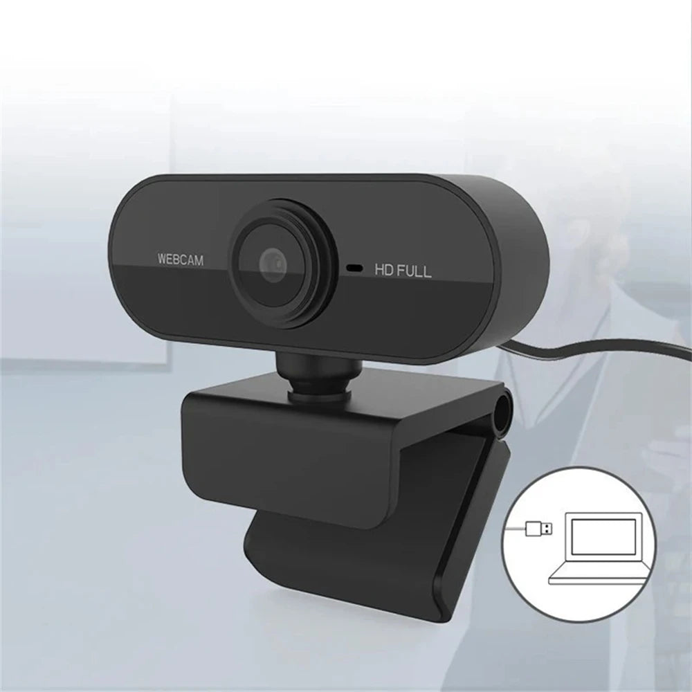 2K/1080P/720P/480P HD USB Webcam – Mini Desktop & Laptop Camera with Microphone and Privacy Cover for YouTube & Skype