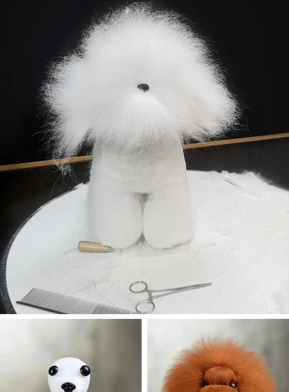 Pet Grooming Practice Poodle Model — Full Body Simulation Dog Mannequin for Grooming Training