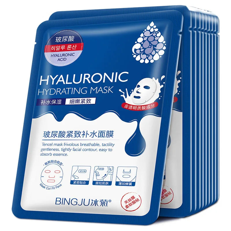20PCS Hyaluronic Acid Collagen Face Masks – Moisturizing, Firming & Hydrating Skincare Sheet Masks, Korean Skin Care