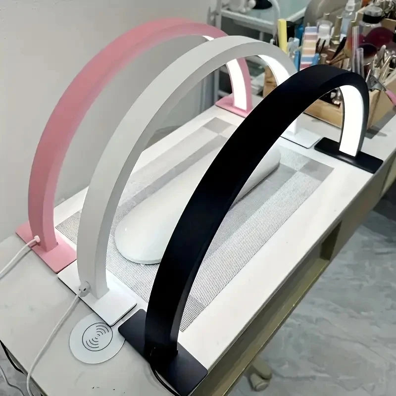 9New Moon Nail Work Lamp – Three-Color USB Beauty Desk Lamp for Nail Art & Eyelash, Black/White/Pink