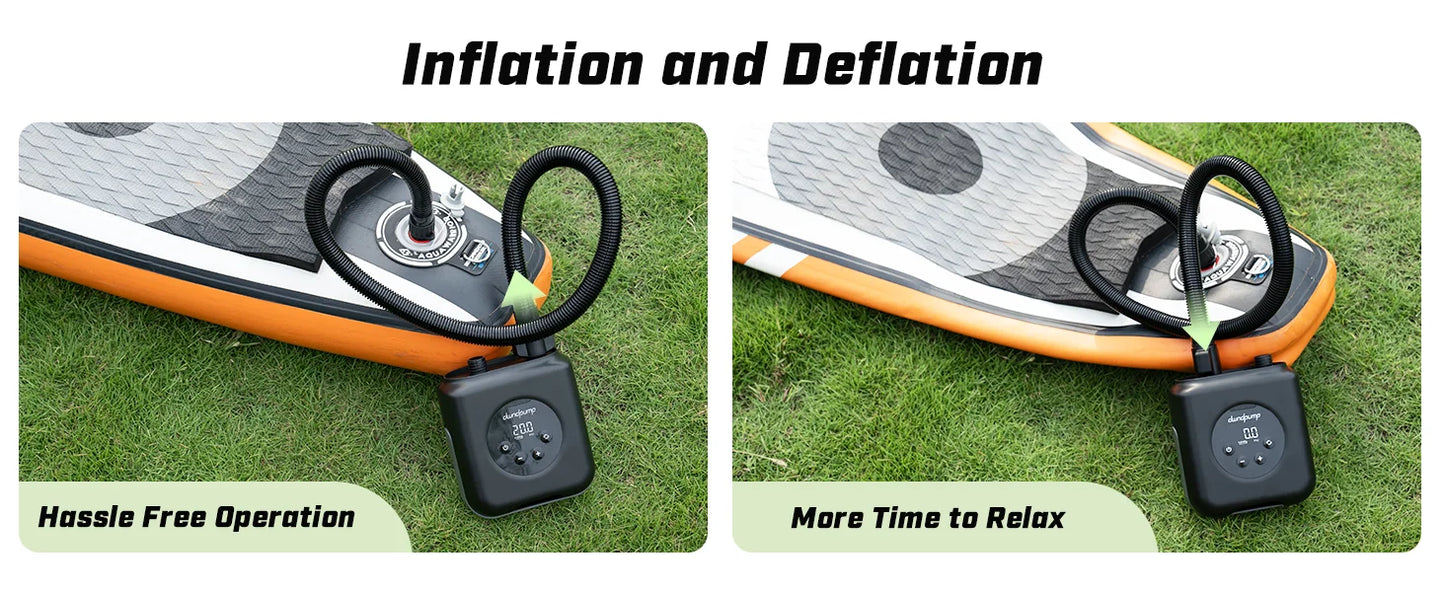 SUP Inflatable Pump — Rechargeable 20PSI Pump for PVC Kayaks, Kite Wings & Stand Up Paddle Boards