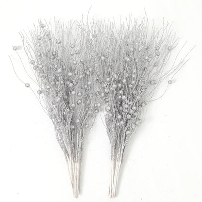 5PCS Glitter Artificial Berry Bouquet | Christmas Tree Ornament & Home Decor for New Year 2026, Navidad DIY Wreath Accessories