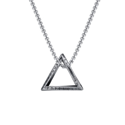 Vnox Norse Viking Pendant Necklace – Twisted Stainless Steel Mobius Triangle, Vegvisir & Valknut Geometric Charm