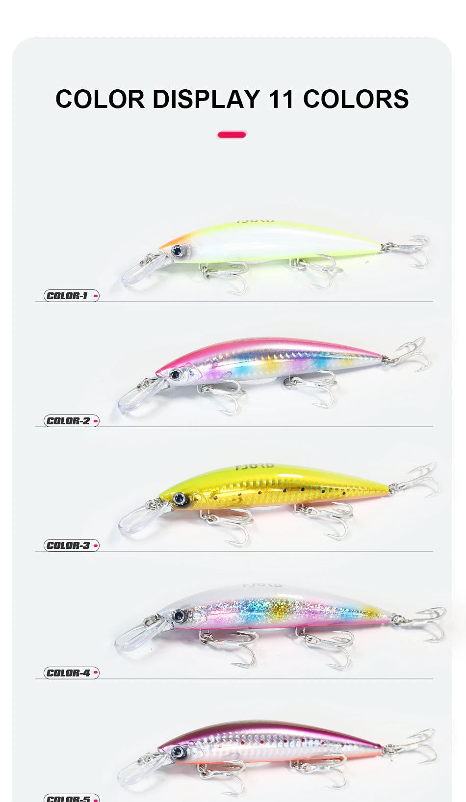 FJORD Heavy Sinking Minnow Fishing Lures – 110S 37g, 90S 29g, 70S 17g Saltwater & Freshwater Jerkbait