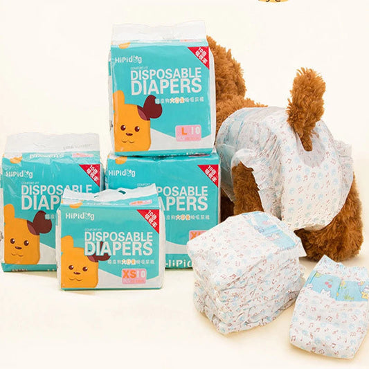 10/12PCS Super Absorbent Dog Diapers – Disposable Leak-Proof Puppy Nappies for Male & Female Dogs