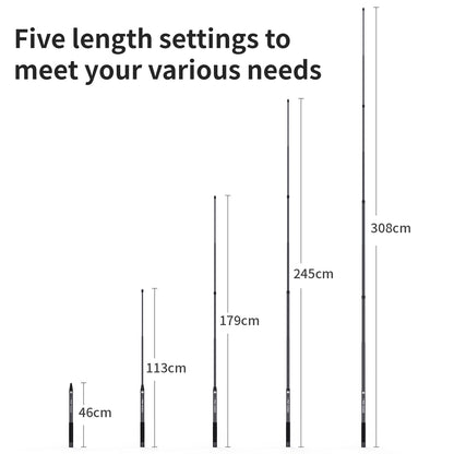 aMagisn 3M Invisible Selfie Stick - 1.2M Carbon Fiber Telescopic Monopod for DJI, GoPro, Insta360 X3/X4 Accessories