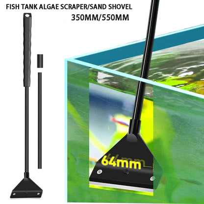 Fish Tank Cleaning Tool – Dual-Use Glass Algae Scraper for Sand & Algae Removal, 5 Blades Aquarium Cleaner