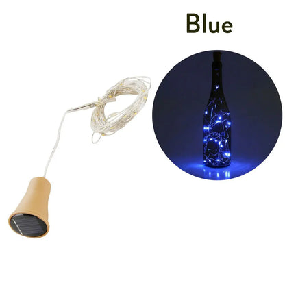Solar Powered Wine Bottle Lights – 10LED/20LED Cork Shape Fairy Lights, Copper Wire Garland for Christmas & Home Room Decor