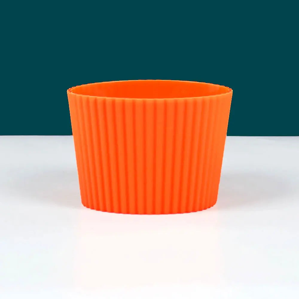 Silicone Coffee Cup Cover & Sleeve — Anti-Scalding, Anti-Slip Universal Tapered Thread Mug Protector for Ceramic & Glass Cups