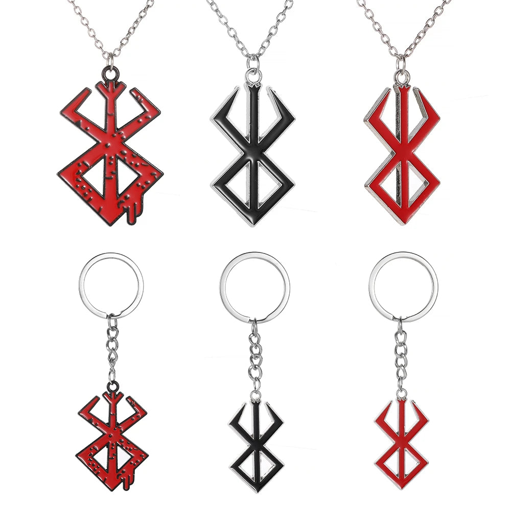 Berserk Anime Logo Necklace – Guts Sword Symbol Pendant, Trendy Cosplay Jewelry Gift & Decoration