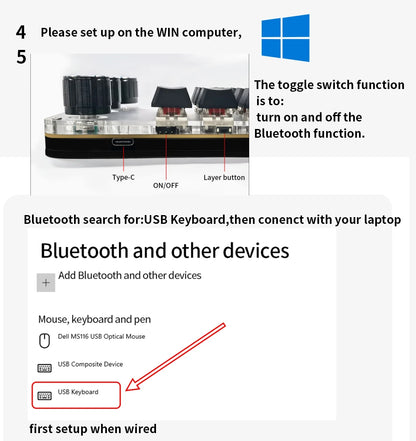 Bluetooth 12-Key RGB Macro Keyboard — 3 Knob Mechanical Hotswap Keypad for Photoshop & Gaming