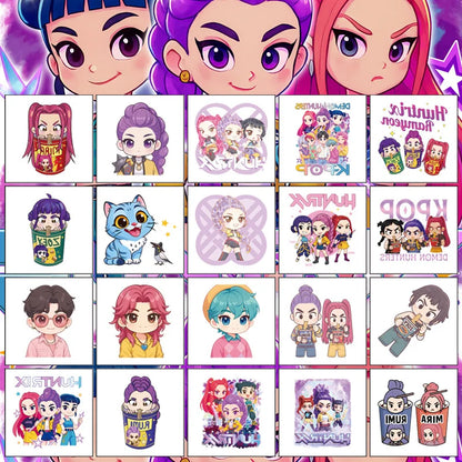 20pcs Cartoon K-Pop Demon Hunters Rumi Temporary Tattoo Stickers – Fun Party Gift Set