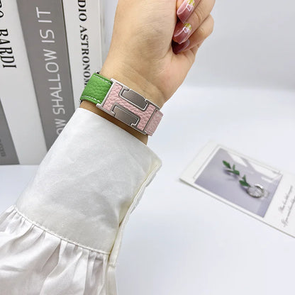 Genuine Leather Straps for Apple Watch – 40mm-49mm Bands for Series 5/6/7/8/9/10, SE & Ultra