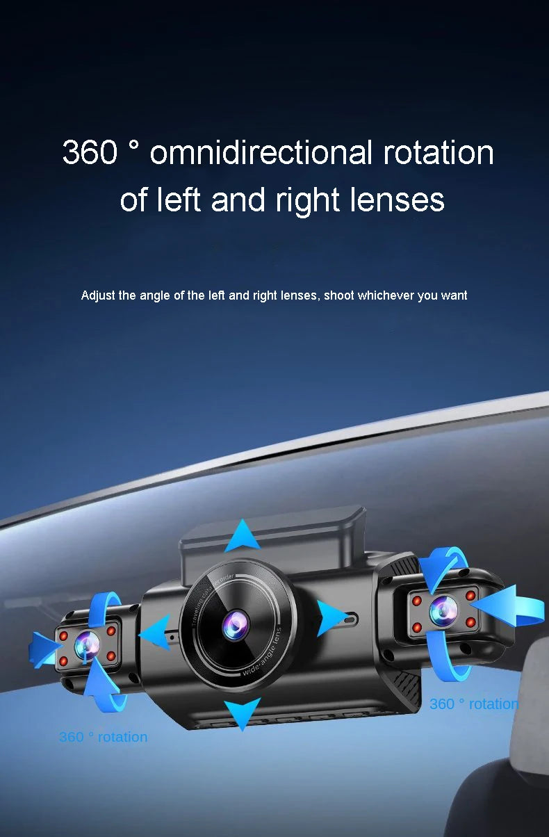 4 Channel Hidden Tachograph 4K Ultra HD Mini Dash Cam – Four Cameras with Rear View DVR, 24H Parking Monitor, BlackBox Video Recorder