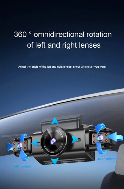 4 Channel Hidden Tachograph 4K Ultra HD Mini Dash Cam – Four Cameras with Rear View DVR, 24H Parking Monitor, BlackBox Video Recorder