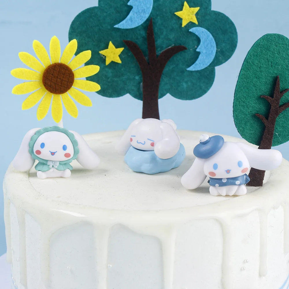 New 5pcs Sanrio Cinnamoroll Action Figures – Kawaii Anime Toy Set for Tabletop Decoration & Kids Gifts