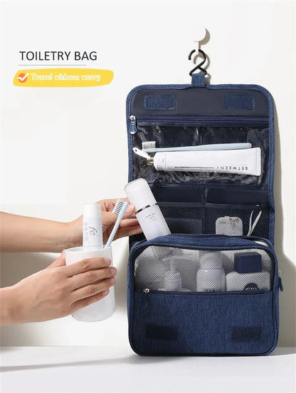 Foldable Toiletry Bag Organizer – Hanging Cosmetic & Makeup Case for Travel and Business