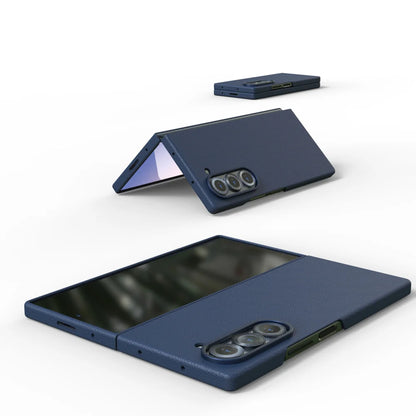 Luxury Leather Shockproof Phone Case for Samsung Galaxy Z Fold 6 – Skin-Friendly Solid Color Full Cover