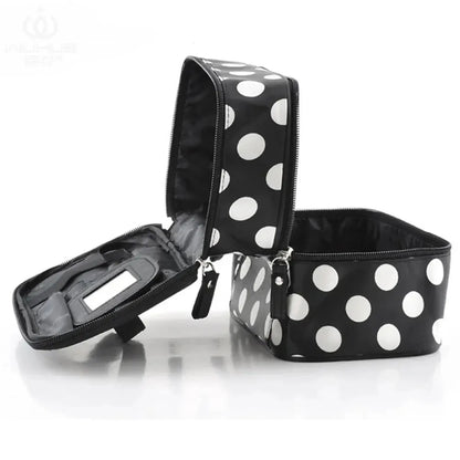 Large Capacity Double Layer Cosmetic Bag: Zipper Makeup Organizer for Women - Portable Travel Toiletries Bathing Wash Pouch Clutch