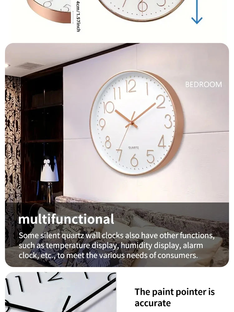 8-Inch Silent Digital Wall Clock – Minimalist Quartz Cubic Clock for Home Decoration