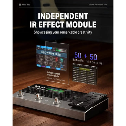Donner Arena 2000 Multi-Effect Pedal – 278 Effects, IR AMP, Drum Looper, MIDI In, Software App for Electric Guitar