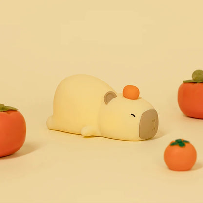 Capybara Cute Silicone LED Night Light - USB Rechargeable Dimmable Lamp for Kids' Room & Gift