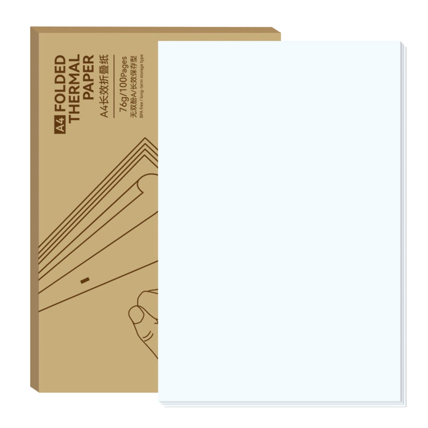 PeriPage Fold Thermal Paper – Compatible with PeriPage A40 Thermal Printer – Quick-Dry for Photos, Receipts, Memos, PDF Files