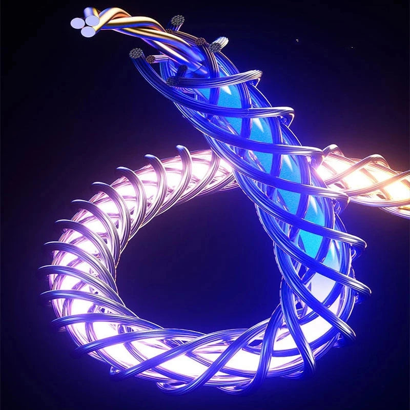 6A Fast Charging RGB Luminous Data Cable – 66W Type-C Charger for iPhone 15 Pro, Huawei, Samsung