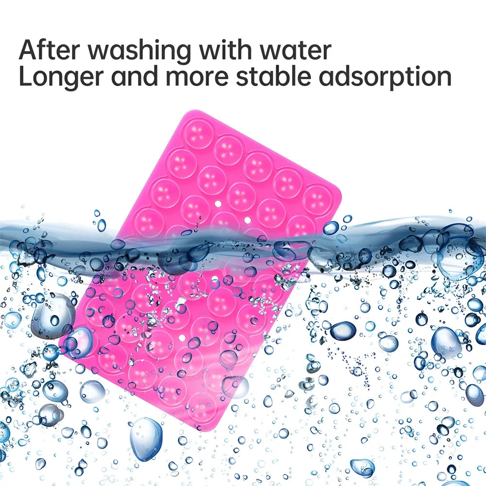 Double-Sided Silicone Suction Pad - Mobile Phone Fixture, Adhesive Rubber Sucker Pad for Secure Mounting