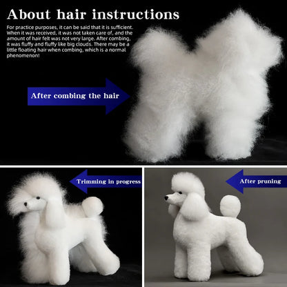 Pet Grooming Practice Poodle Model — Full Body Simulation Dog Mannequin for Grooming Training