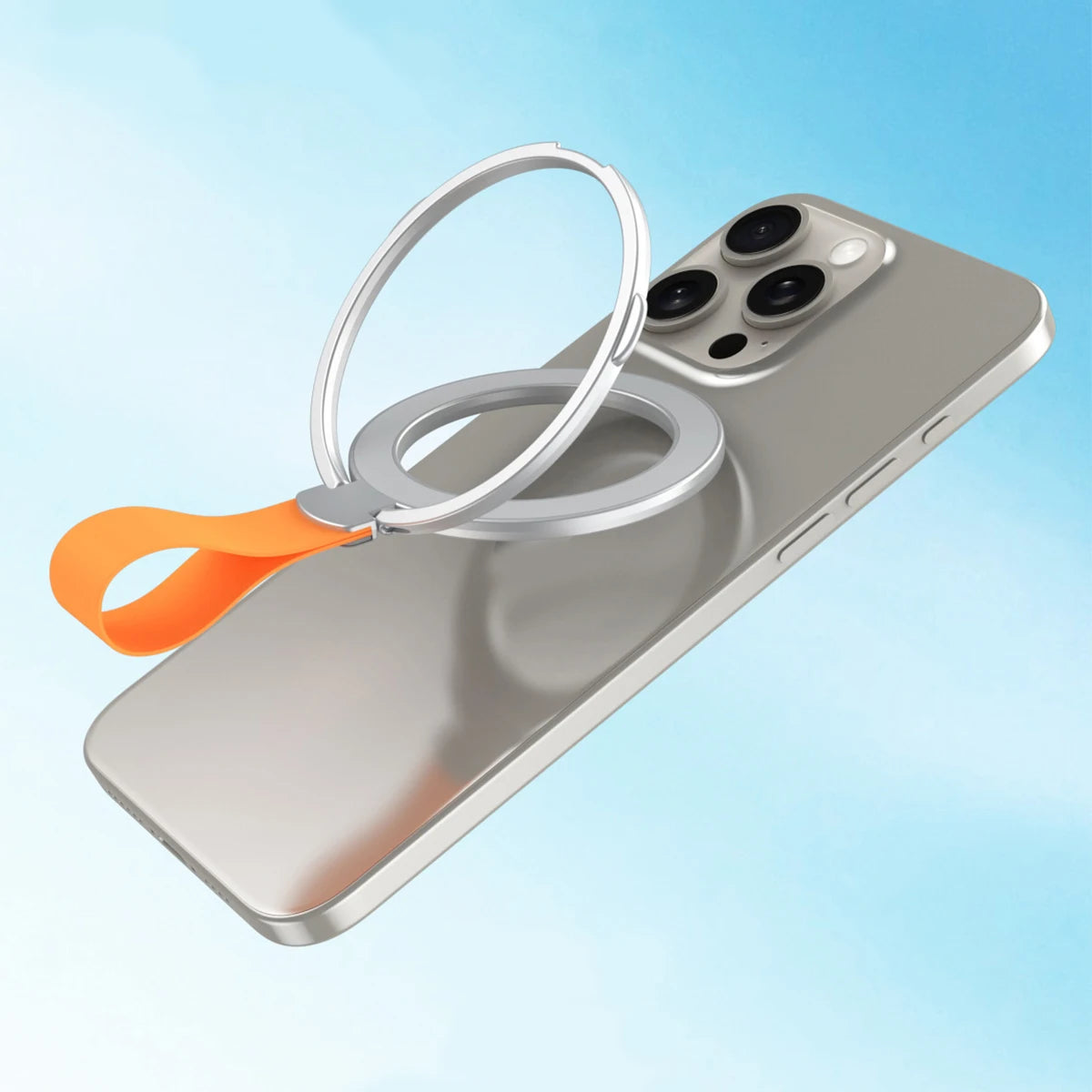 MagSafe Metal Strong Magnetic Suction Phone Holder - 360° Rotating, Folding Ring, Alloy, Portable & Universal Desktop Stand